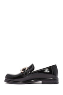 Women's Black Stone Detailed Leather Masculine Loafer | Derimod Women's Black Stone Detailed Leather Masculine Loafer | Derimod