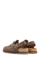 Women's Mink Back Tie Suede Leather Sandals | Derimod Women's Mink Back Tie Suede Leather Sandals | Derimod