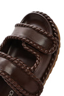 Women's Brown Strappy Slippers | Derimod Women's Brown Strappy Slippers | Derimod