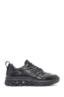 Erkek Siyah Bağcıklı Deri Sneaker | Derimod Erkek Siyah Bağcıklı Deri Sneaker | Derimod
