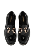 Kadın Siyah Toka Detaylı Rugan Maskülen Loafer | Derimod Kadın Siyah Toka Detaylı Rugan Maskülen Loafer | Derimod