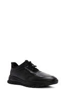 Erkek Siyah Bağcıklı Deri Casual Sneaker | Derimod Erkek Siyah Bağcıklı Deri Casual Sneaker | Derimod