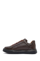 Men's Brown Lace-Up Thick-Soled Leather Sneakers | Derimod Men's Brown Lace-Up Thick-Soled Leather Sneakers | Derimod