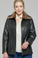 Samantha-X Women's Leather Jacket | Derimod Samantha-X Women's Leather Jacket | Derimod