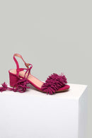 Pink Women's Heeled Sandals with Ankle Strap and Tassels | Derimod Pink Women's Heeled Sandals with Ankle Strap and Tassels | Derimod