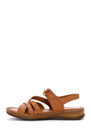 Kadın Taba Deri Comfort Sandalet | Derimod Kadın Taba Deri Comfort Sandalet | Derimod