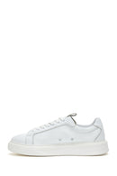 Erkek Beyaz Bağcıklı Deri Sneaker | Derimod Erkek Beyaz Bağcıklı Deri Sneaker | Derimod
