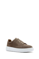 Erkek Bej Bağcıklı Süet Deri Sneaker | Derimod Erkek Bej Bağcıklı Süet Deri Sneaker | Derimod
