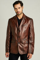 Belmondo Men's Leather Jacket | Derimod Belmondo Men's Leather Jacket | Derimod