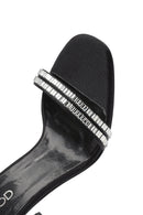 Women's Black Ankle Buckle Stoned Thin Heel Sandals | Derimod Women's Black Ankle Buckle Stoned Thin Heel Sandals | Derimod