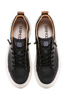 Men's Black Lace-up Leather Sneaker | Derimod Men's Black Lace-up Leather Sneaker | Derimod