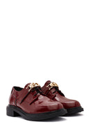 Women's Burgundy Lace-Up Leather Masculine Shoes | Derimod Women's Burgundy Lace-Up Leather Masculine Shoes | Derimod