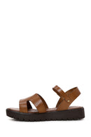 Women's Tan Ankle Strap Leather Bodrum Sandals | Derimod Women's Tan Ankle Strap Leather Bodrum Sandals | Derimod