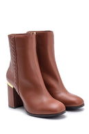 Women's Detailed Heeled Leather Boots | Derimod Women's Detailed Heeled Leather Boots | Derimod