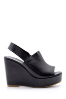 Women's Leather Wedge Heeled Sandals | Derimod Women's Leather Wedge Heeled Sandals | Derimod