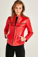 Iris Women's Leather Jacket | Derimod Iris Women's Leather Jacket | Derimod