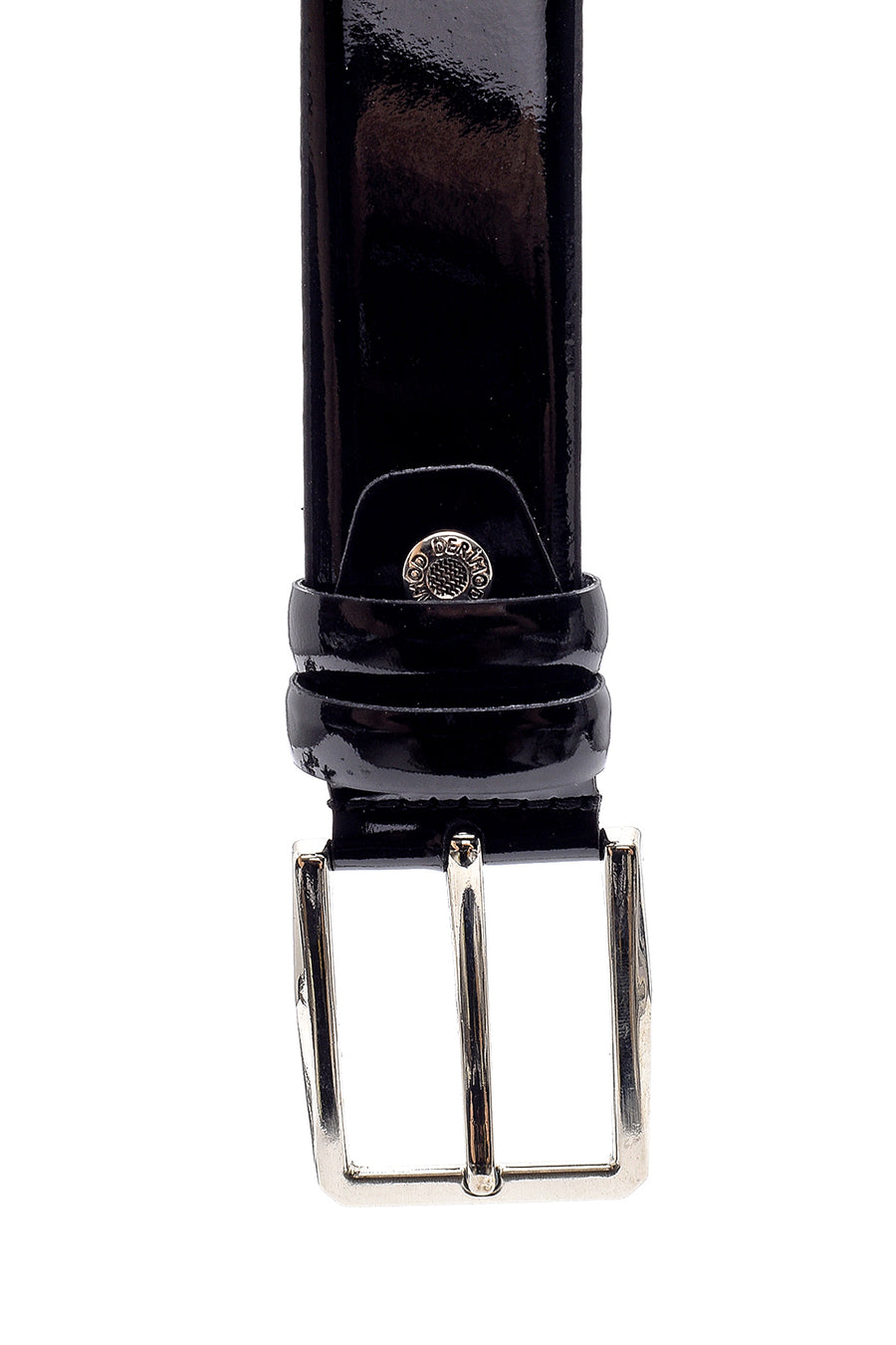 Men's Black Patent Leather Belt