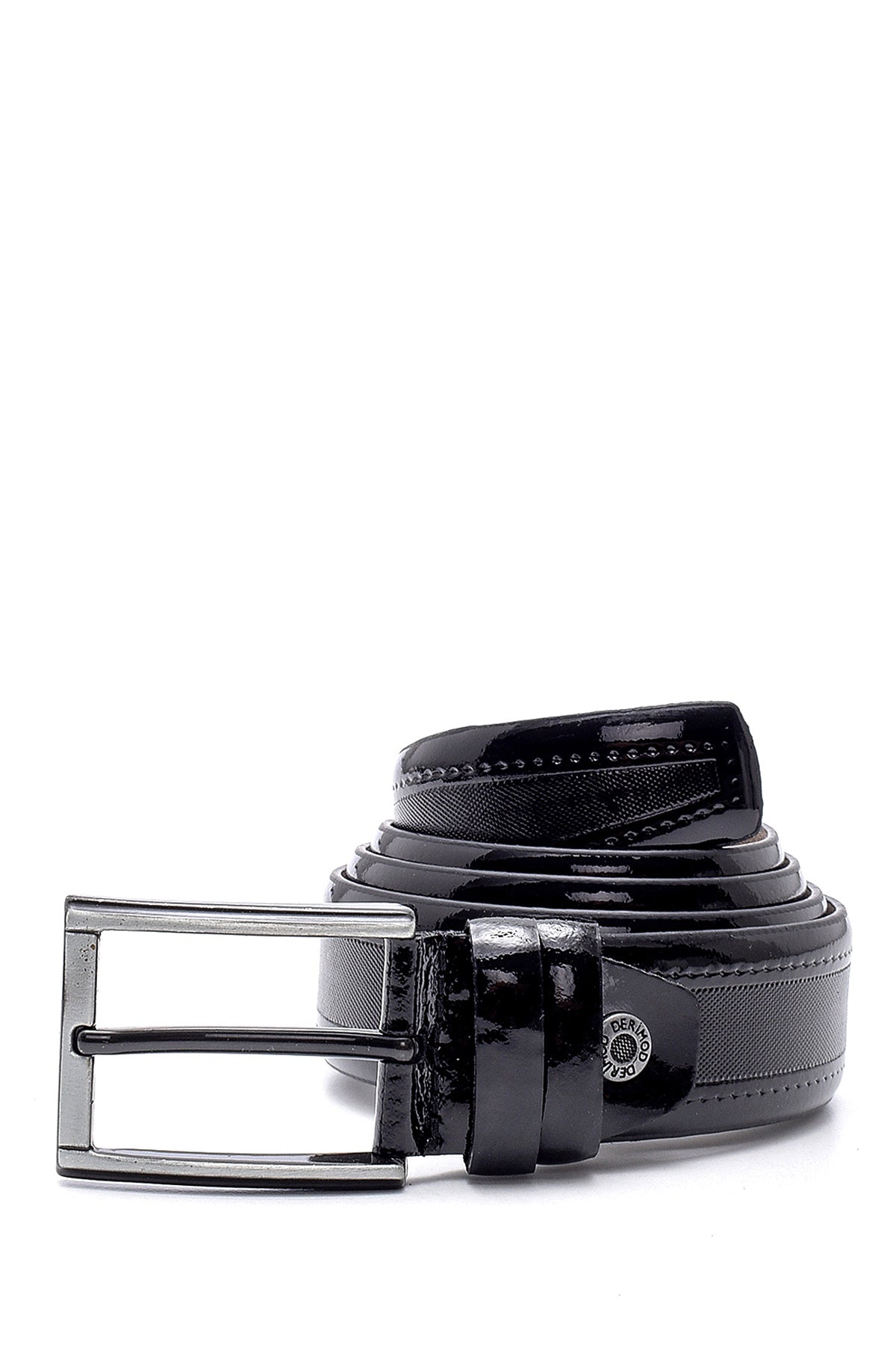 Men's Black Patent Leather Belt 000A2D1200416 | Derimod