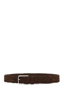 Men's Brown Woven Leather Belt | Derimod