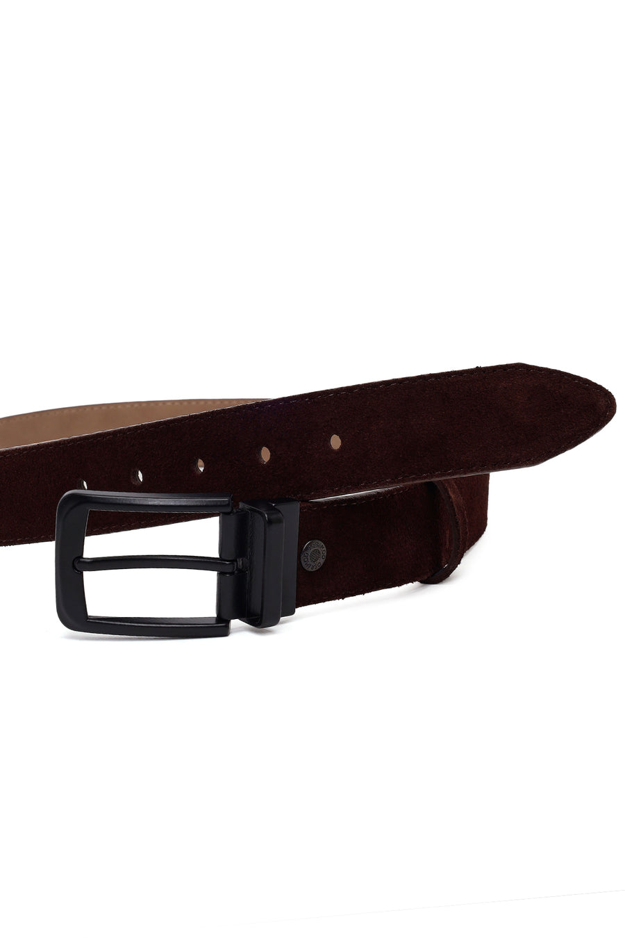 Men's Brown Suede Leather Belt