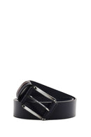 Male Navy Leather Belt | Derimod
