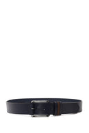 Male Navy Leather Belt | Derimod