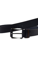 Male Navy Leather Belt | Derimod