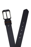Male Navy Leather Belt | Derimod