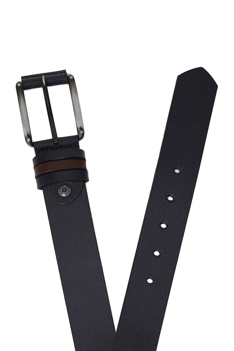 Male Navy Leather Belt