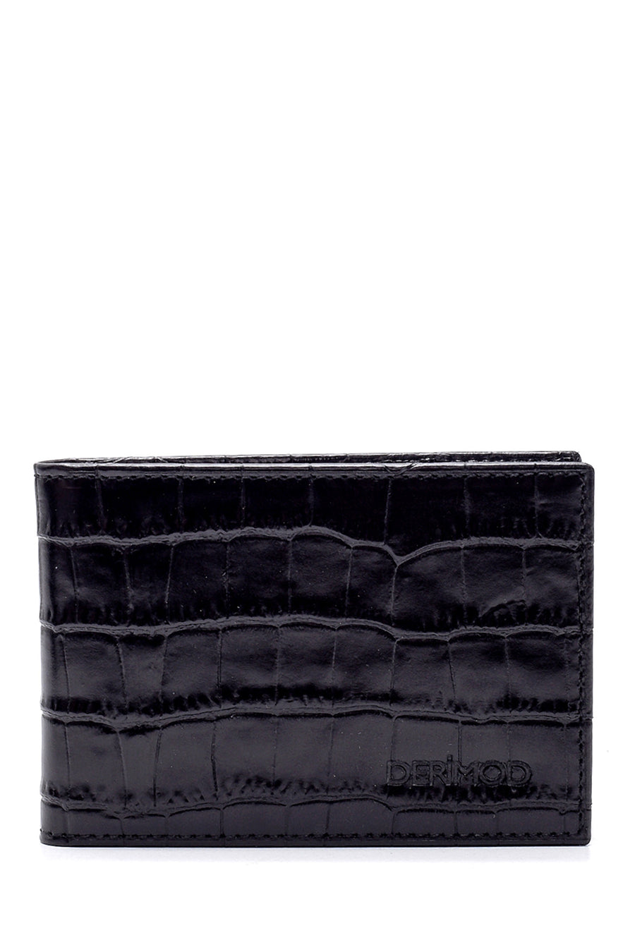 Men's Leather Crocodile Patterned Wallet 000A2D3106E3 | Derimod