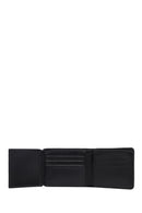Men's Black Printed Leather Wallet | Derimod
