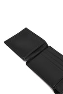 Men's Black Printed Leather Wallet | Derimod