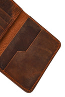 Men's Brown Leather Cardholder | Derimod
