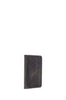 Men's Gray Leather Cardholder | Derimod