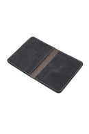 Men's Gray Leather Cardholder | Derimod
