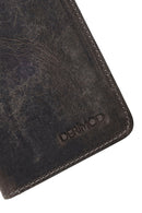 Men's Gray Leather Cardholder | Derimod