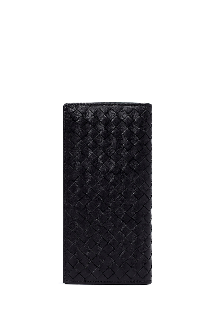 Men's Black Braided Leather Wallet