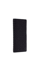 Men's Black Braided Leather Wallet | Derimod