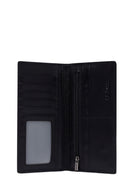 Men's Black Braided Leather Wallet | Derimod