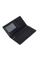 Men's Black Braided Leather Wallet | Derimod