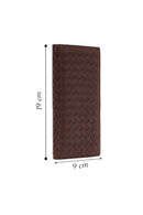 Men's Brown Braided Leather Wallet | Derimod