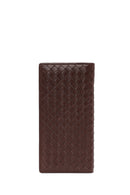 Men's Brown Braided Leather Wallet | Derimod