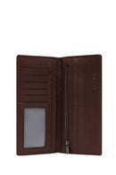 Men's Brown Braided Leather Wallet | Derimod