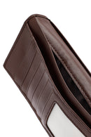 Men's Brown Braided Leather Wallet | Derimod