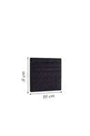 Men's Black Braided Leather Cardholder | Derimod