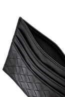 Men's Black Braided Leather Cardholder | Derimod