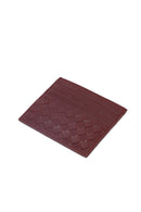 Men's Burgundy Braided Leather Cardholder | Derimod