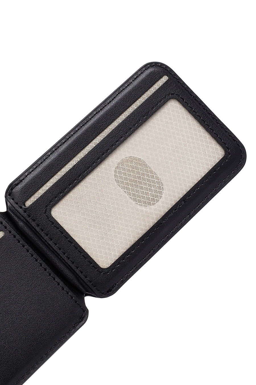 Men's Black Leather Magnetic Wallet