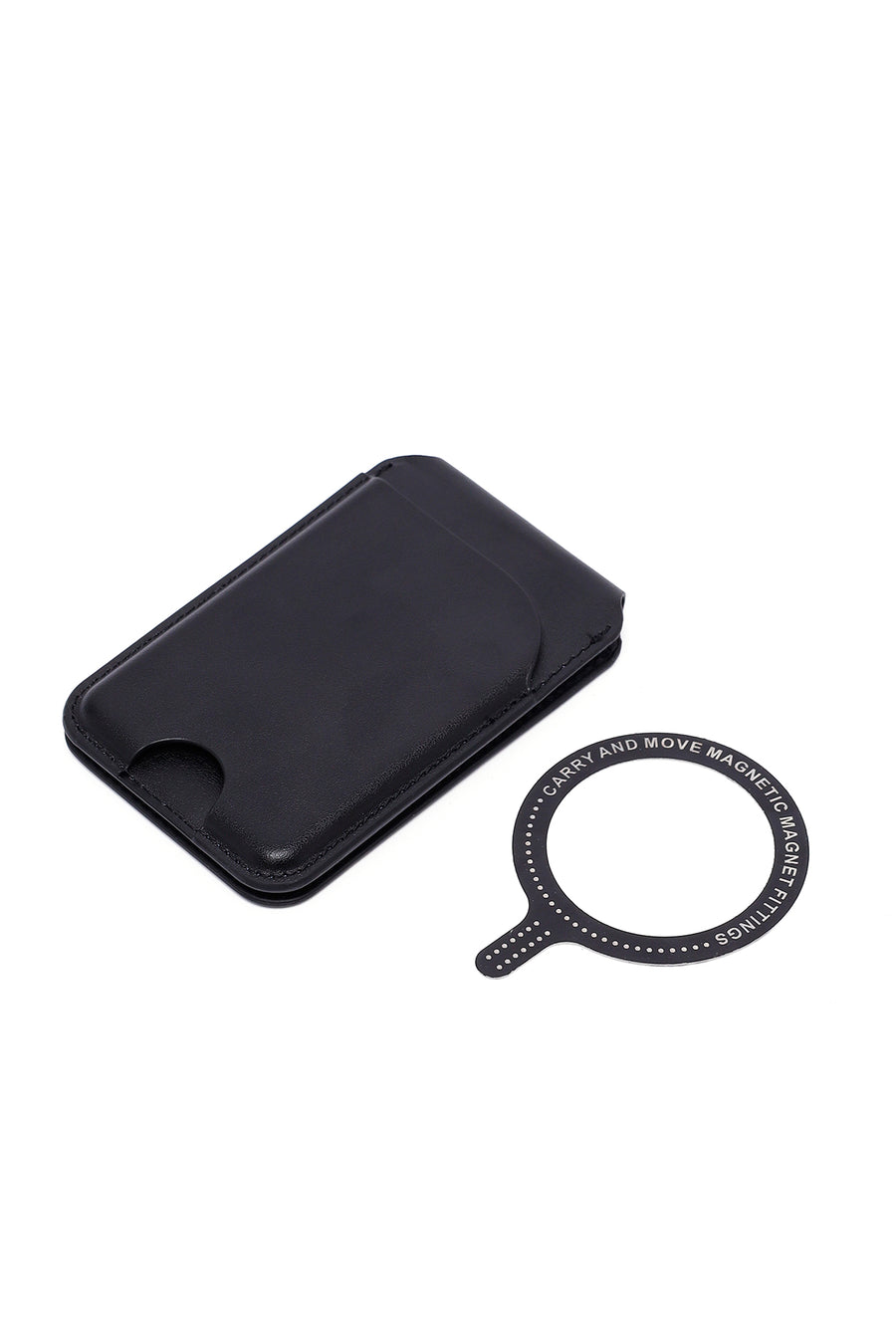 Men's Black Leather Magnetic Wallet