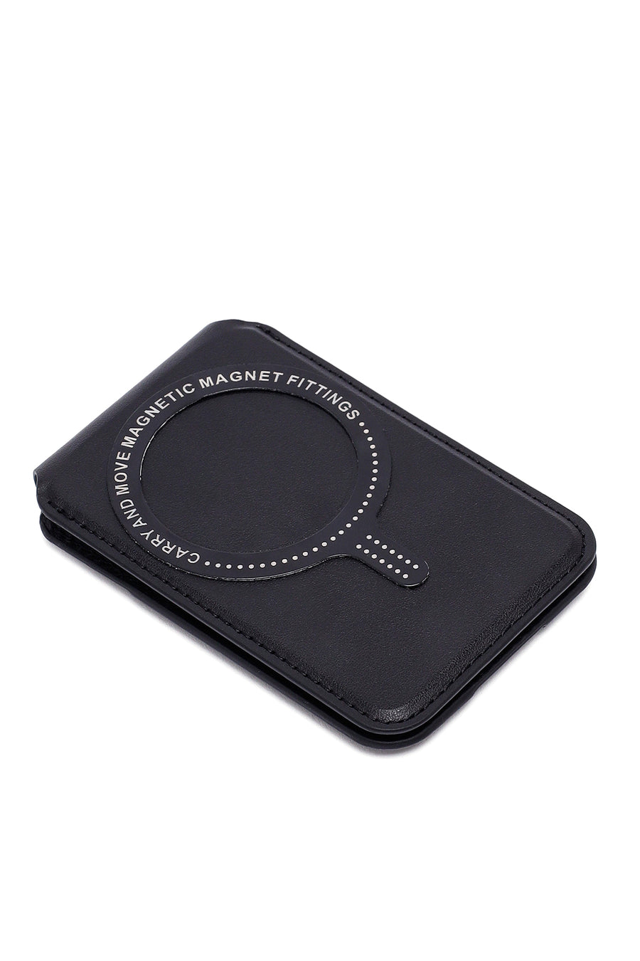 Men's Black Leather Magnetic Wallet